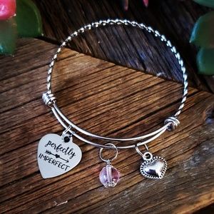 Stainless steel expandable charm bracelet